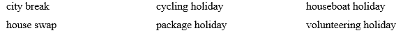 4A. Vocabulary - Unit 4. Holidays and tourism - SBT Tiếng Anh 12 Friends Global 2 1