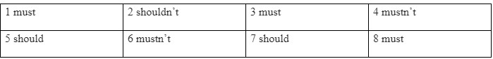 Language Focus: must and should - Unit 6: Survival - SBT Tiếng Anh 7 Friends Plus 1 1